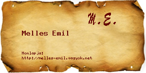 Melles Emil névjegykártya